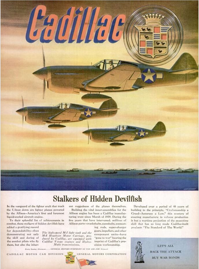 cadillacadmay1944 P-40 Magazine Ad - Cadillac P-40 May 1944 Magazine Ad