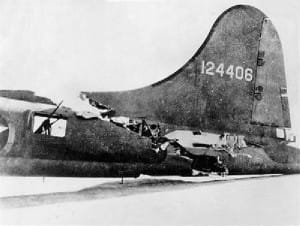 b171 B-17 with Severely Damaged Tail